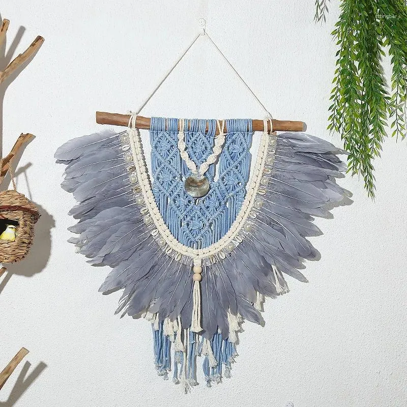 Tapissries Bohemian Feather Tapestry Hand Woven Wall Hang Home Decoration Decor Bedroom