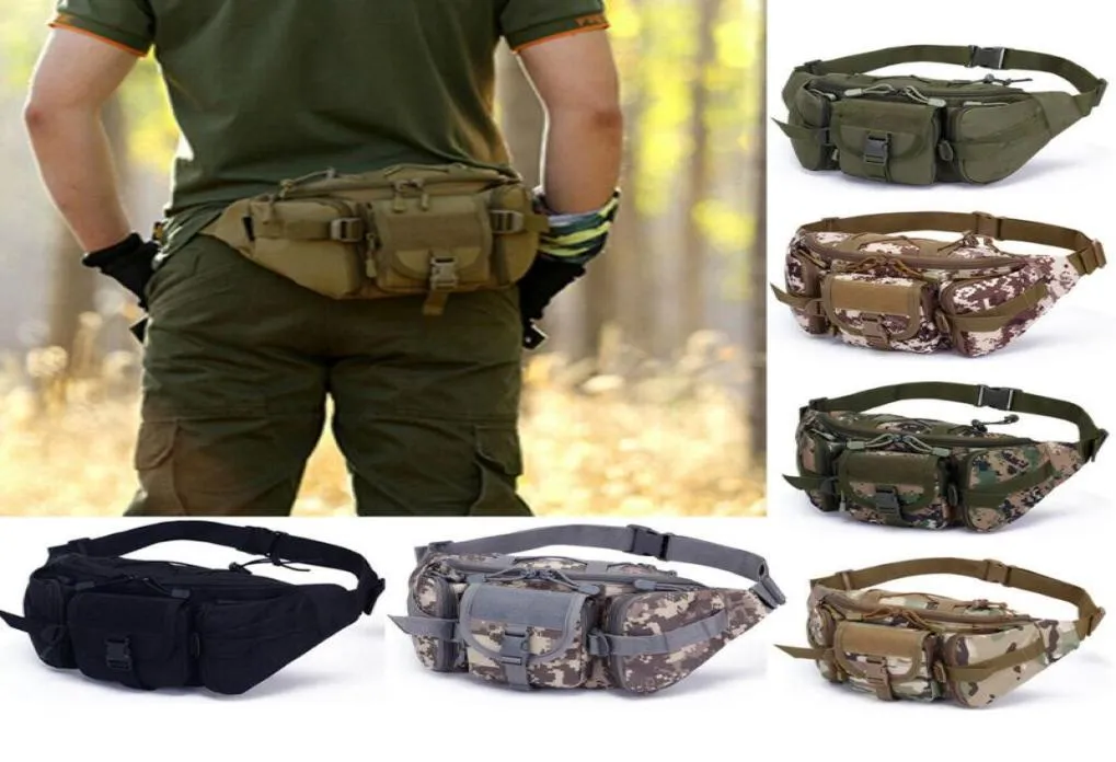 Utomhuspåsar Utility Tactical midja Pack Bag Camouflage Fanny Pouch Militär camping Vandring av vattenflaskbälte1373401
