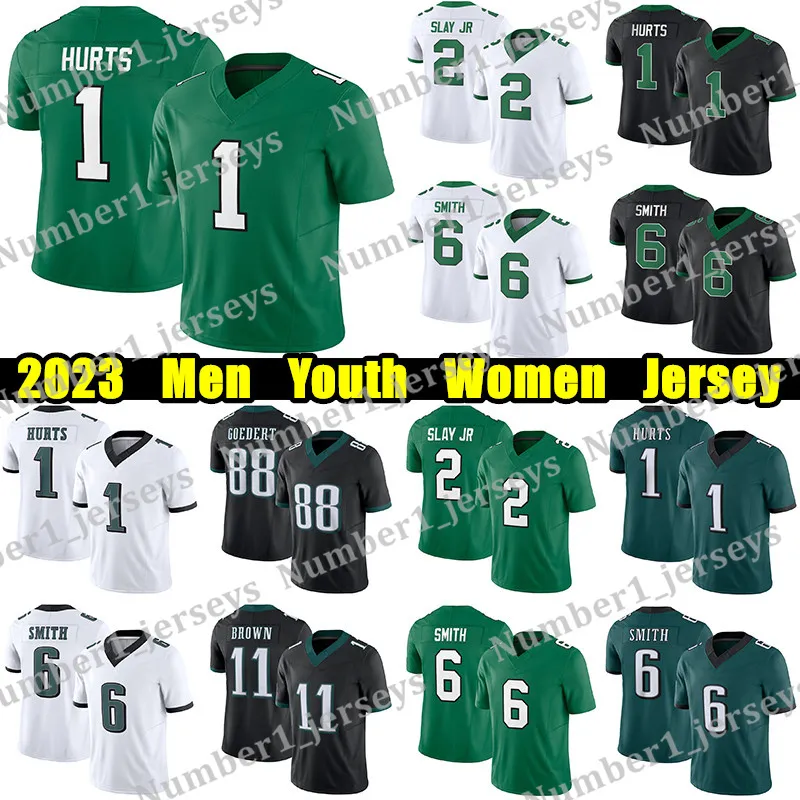 #1 Jalen Hurts jerseys football #6 DeVonta Smith A.J. Brown Fletcher Cox Terrell Edmunds Jason Kelce Brian Dawkins Darius Slay Custom Men Youth Women jerseys