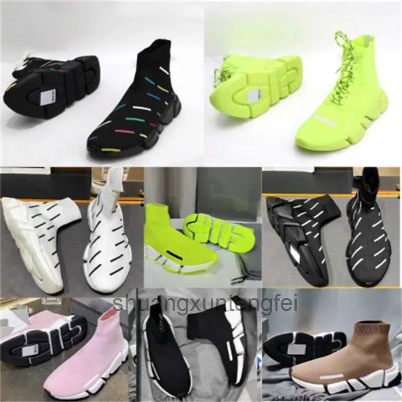 Designer meias sapatos casuais plataforma corredor tênis meia sapato mestre em relevo tênis velocidades botas homens mulher treinador