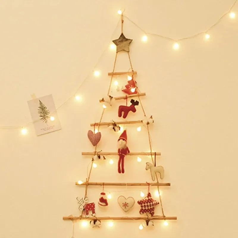 Weihnachtsdekorationen im nordischen Stil, künstlicher Baumschmuck aus Holz, gefälschte hängende Kunsthandwerke für Weihnachtsfeier, Haustürdekoration 231110