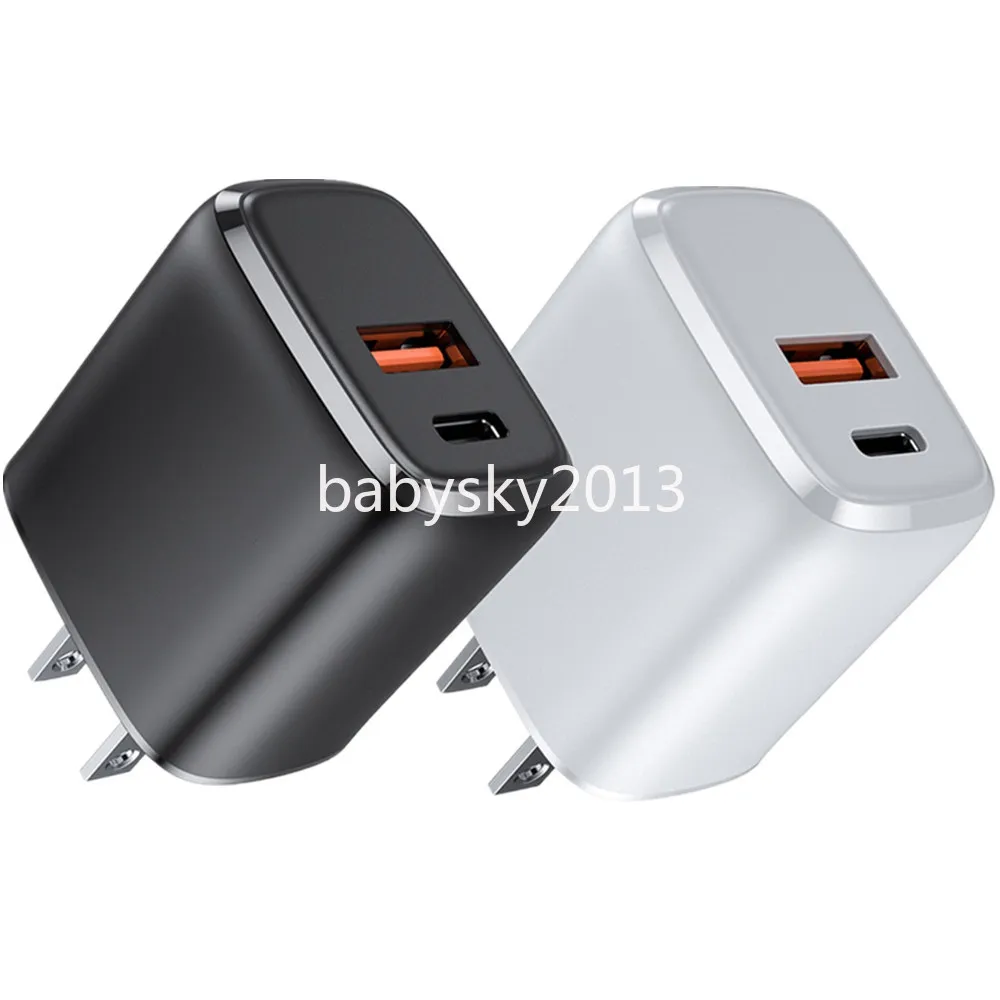 Eu US Fast Quick USB C Charge 20W Dual Ports PD Type c Wall Charger Auto Power Adapters For Iphone 12 13 14 15 Pro Max Samsung Tablet Pc B1 With Retail box
