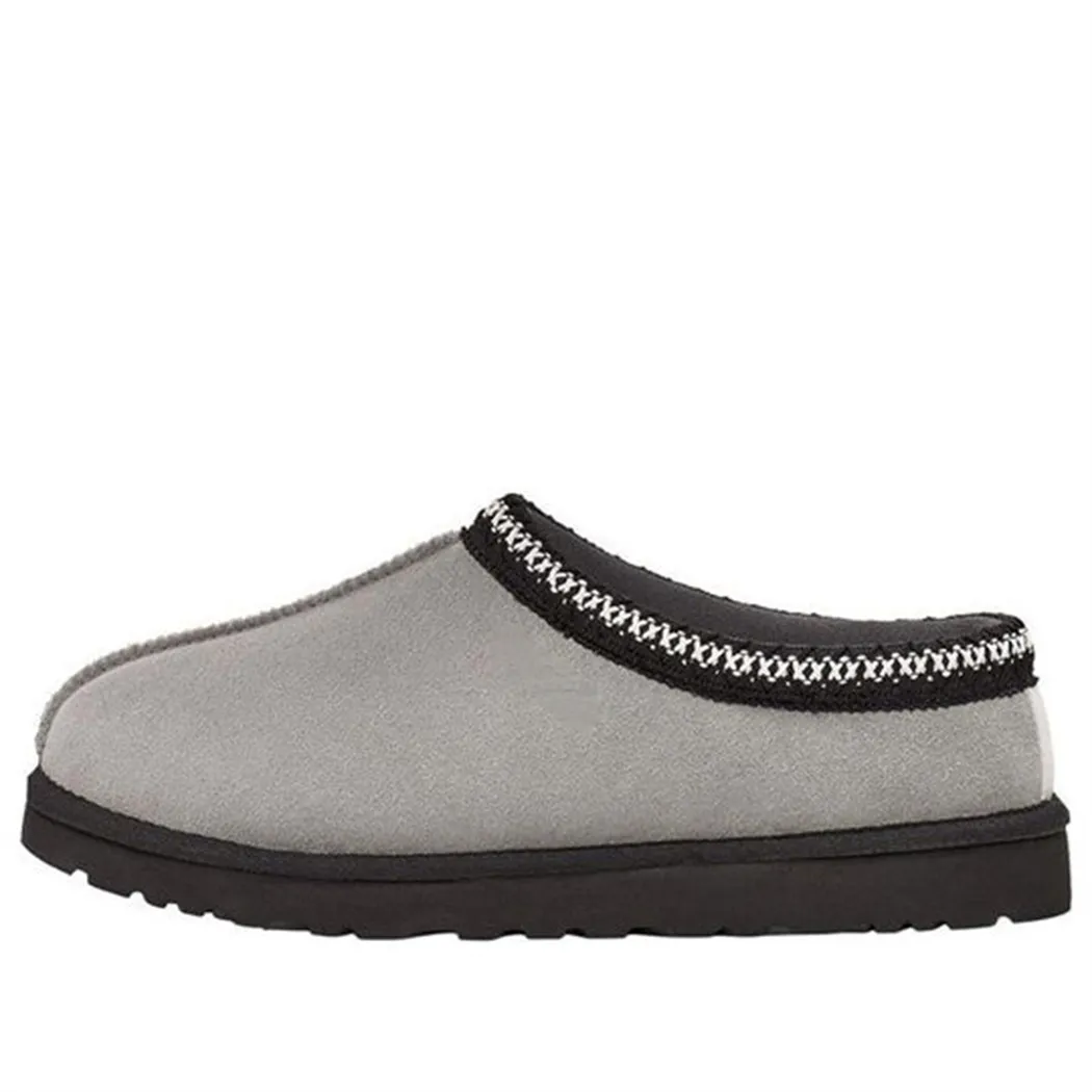 Handgemaakte op maat gemaakte damesmode retro warme snowboots pantoffels UG Tasman Slipper 'Dark Grey Silver' 1123658-DGSL