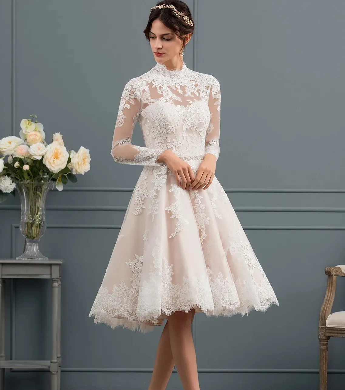 sachin and babi light blue dress Champagne Bridesmaid Dresses main image 1