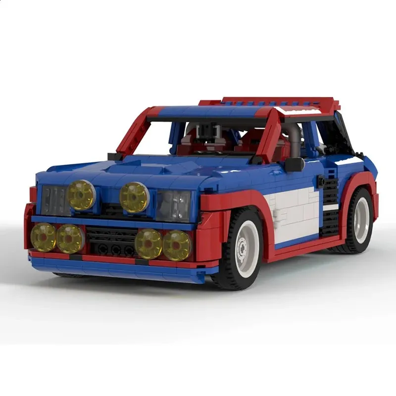 Diecast Model Moc Technical Car Renault R5 Turbo Maxi Sportscar Creative Expert Vehicles Sets Building Blocks Toys for Children Christmasギフト231109