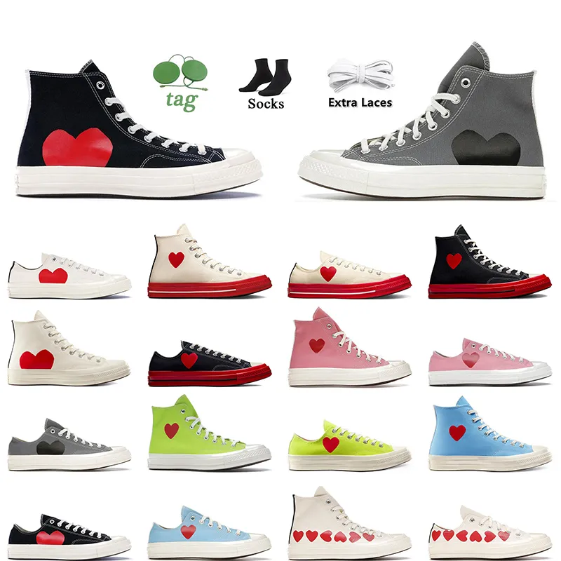 2024 High Top Vintage Commes des Garcons x 70. Buty płócienne Designer Women Mens All Star Classic 70 Chucks Taylors Low Multi-Heart Flats Treakers