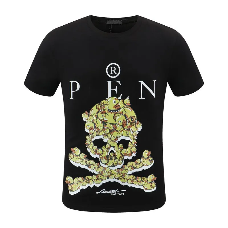 NEU Phillip Plain Herren T-Shirts Designer Druck PP Skull Diamond T-Shirt Kurzarm Dollar Braunbär Marken-T-Shirt O-Neck hochwertige Skulls T-Shirt Streetwear 1024