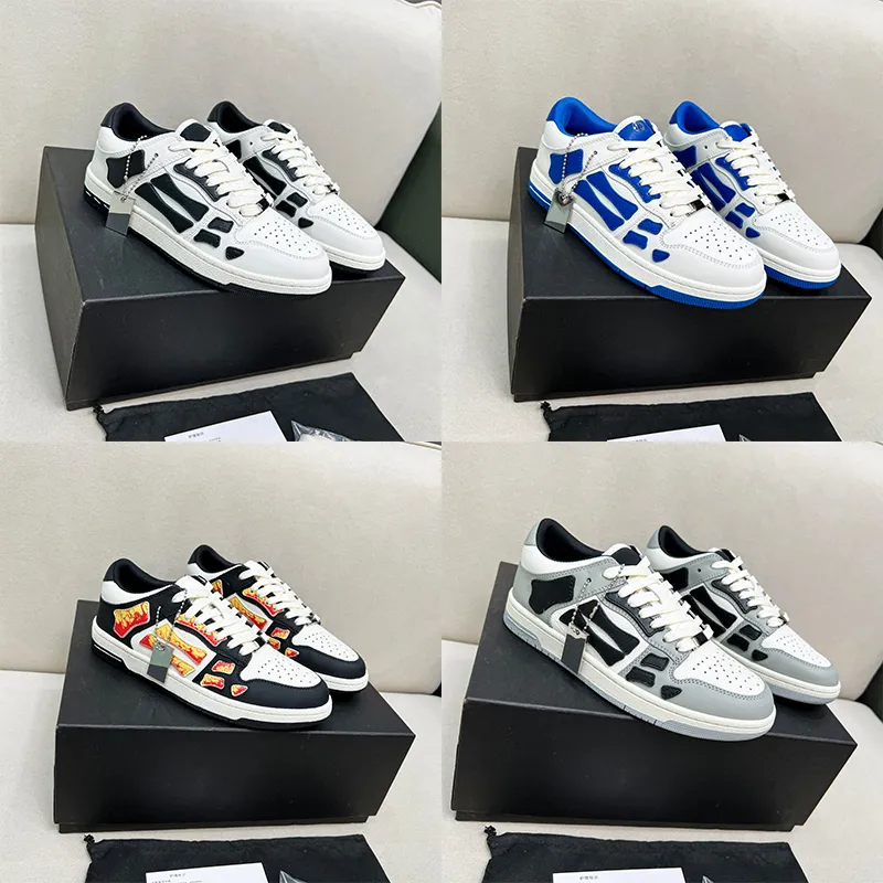 Scarpe casual di design Skel Top Sneakers basse in pelle con osso Skeleton laser Blu Rosso Bianco Nero Verde Grigio Uomo Donna Scarpe da allenamento per esterni