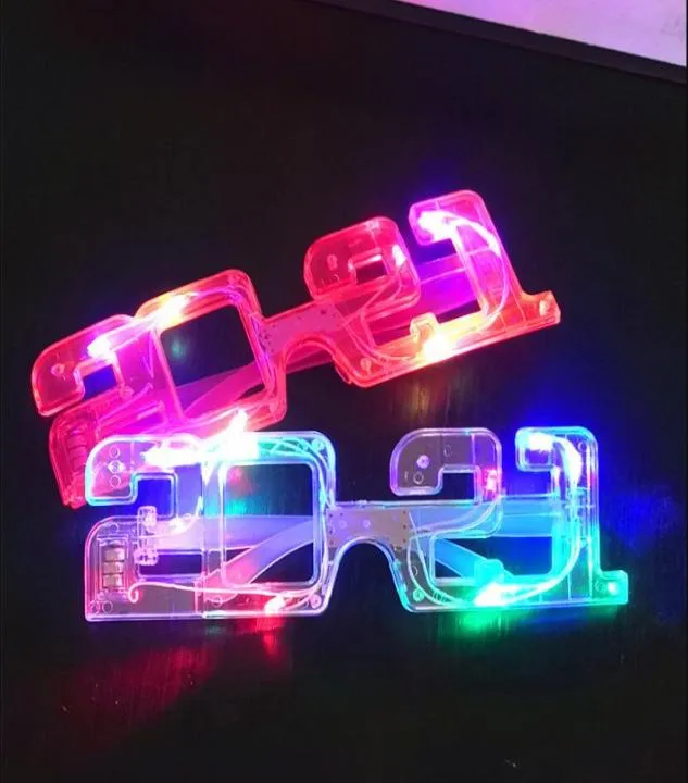 Świąteczne okulary LED LED UP KLAGISKING INSPLIKING Miganie okularów Rave Party Decor Wystrój Glow Szklanki na imprezę Nowy Rok w 2021 roku F4841382