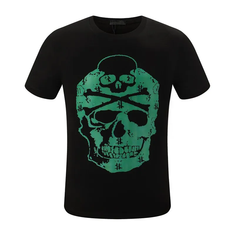 Hot Phillip Plain T-shirts Designer Druk PP Skull Diamond T Shirt krótkie rękawie Brown Bear Brand Tee O-Neck Wysokiej jakości czaszki Tshirt Streetwear 1017