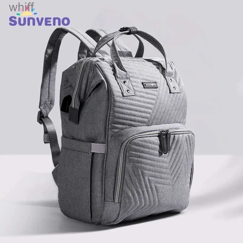 Diaper Bags Sunveno Diaper Bag Backpack Maternity Baby Nappy Bag Stroller Organizer Baby Travel - Fashion Large Capacity Insulation PocketsL231110