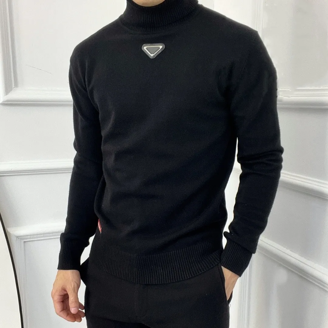 Mens Designer Sweater Men P Letter Sweaters Long Sleeves Knitted Jumper Fashion Turtleneck Casual Sweatshirts High Stree Womens Clothes