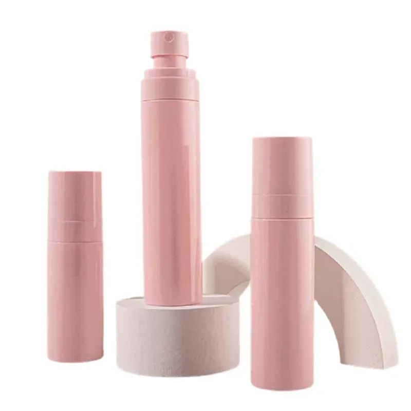 60ml 80ml 100ml Pink PET Plastic Spray Refillable Bottle PP White Atomizer Lotion Cosmetic Packaging Empty Perfume Bottle