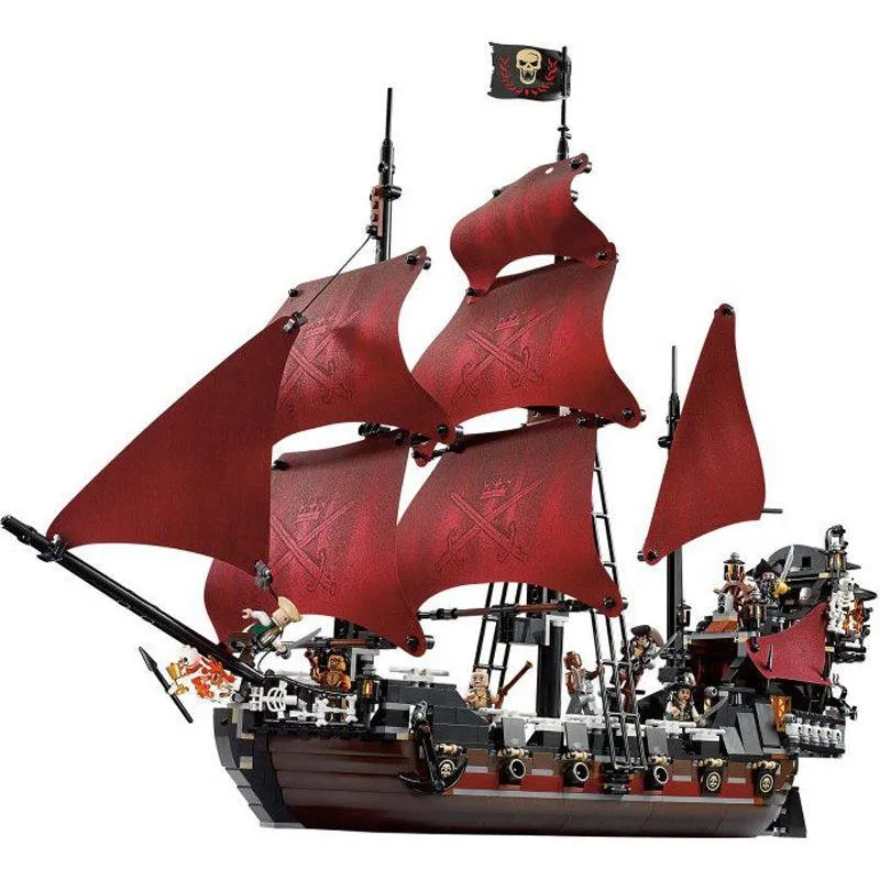 Freeshipping DHL 16009 Pirates series The Queen Annes Revenge model Building Blocks set Compatible 4195 classic Pirate Ship Toys Kosci