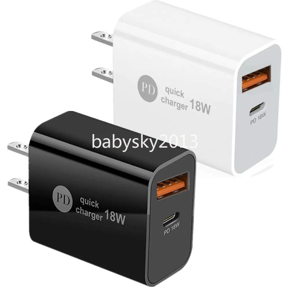 Fast Quick Phone Chargers 18W 12W Type c USB C PD Wall Charger Power Adapters For IPad Iphone 14 15 12 13 Samsung htc B1