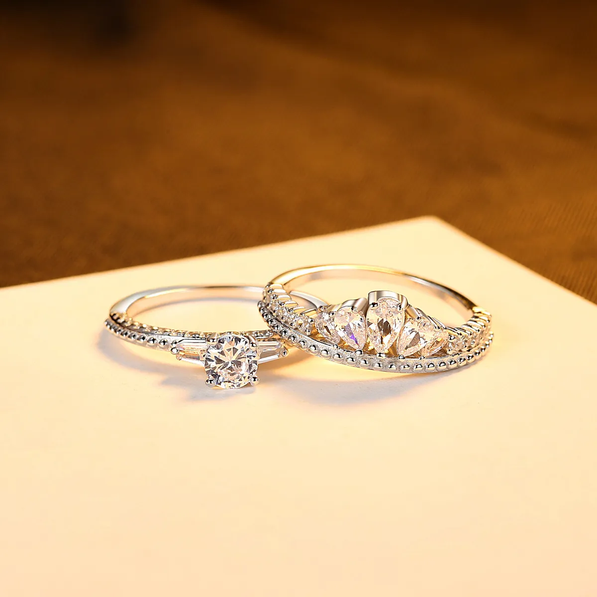 Luksusowy pierścień koronny s925 srebrna woda kropla aaa marka cyrkonu Pierścień super błyszczący pełny diamentowy pierścionek mody Women End Pierścień Wedding Pierścień Walentynki Gift SPC