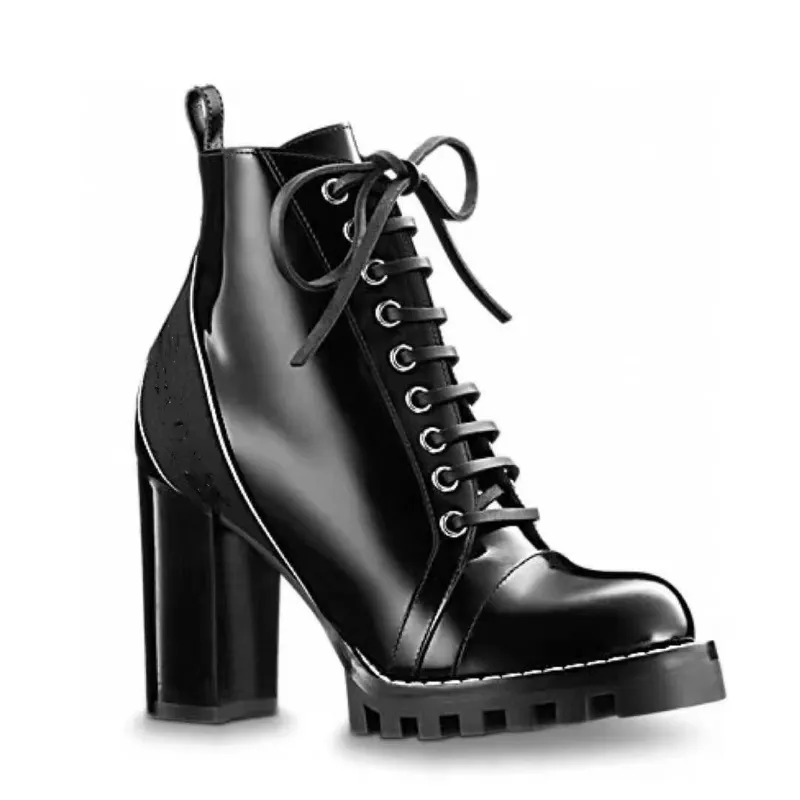 Femmes Designer Bottines 2023 Style européen et américain Casual Bottines en cuir épais imperméables Bottes en cuir de style britannique