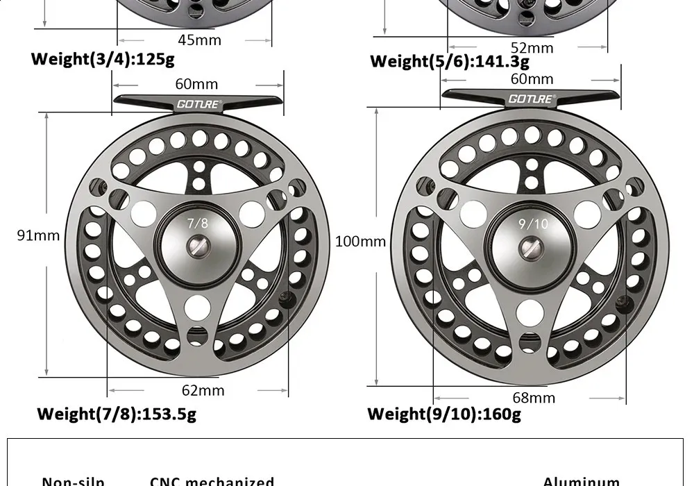 Goture Heavy Baitcasting Combo CNC Machined Aluminum Arbor Trout Carp Fly  Fishing Reels With Left/Right Handles 3 10 2.1BB Model 231109 From Ren06,  $26.73