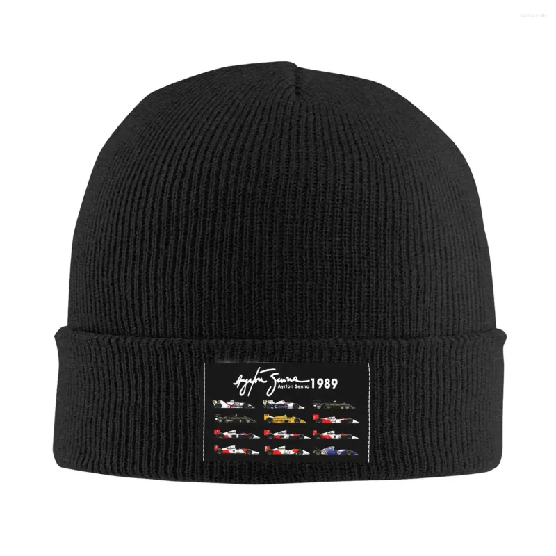 Berety wszystkie samochody Ayton Senna wyścigowy samochód Knited Hat Beanie Autumn zima ciepła akrylowa czapka hip-hopowa dla mężczyzn prezenty dla kobiet