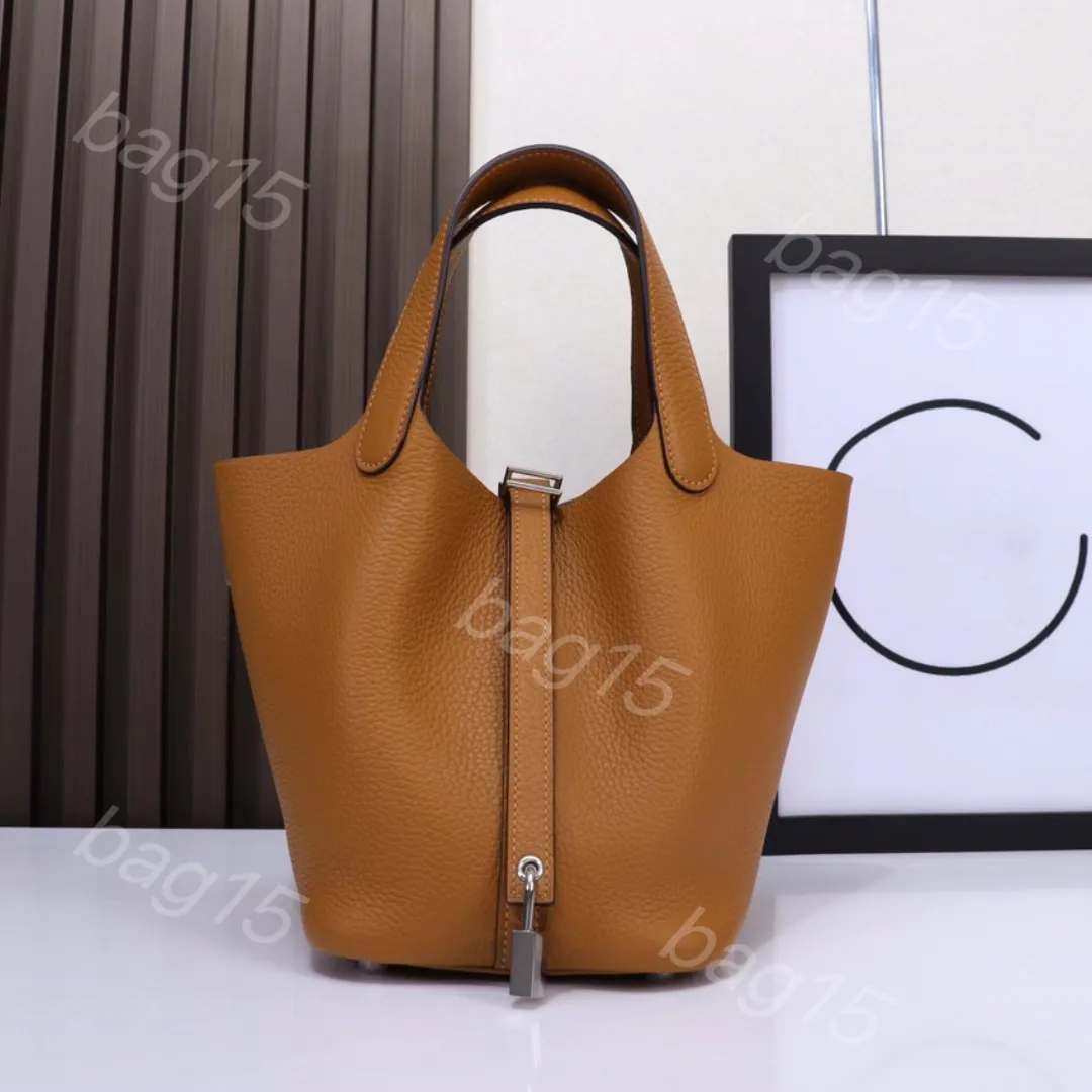 Designer bag Picotin basket tote bag fashion travel lock 10A Cowhide woman luxury handbags Large Capacity Ladies shopping bag Hand craft beeswax thread sewing