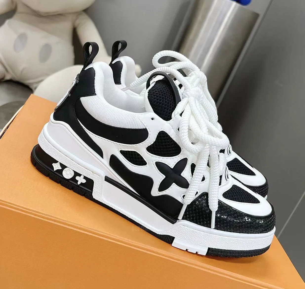 디자이너 스케이트 운동화 여성 남자 메쉬 abloh 스니커 플랫폼 Virgil Maxi Casual Shoes 레이스 업 러너 트레이너 빵 신발