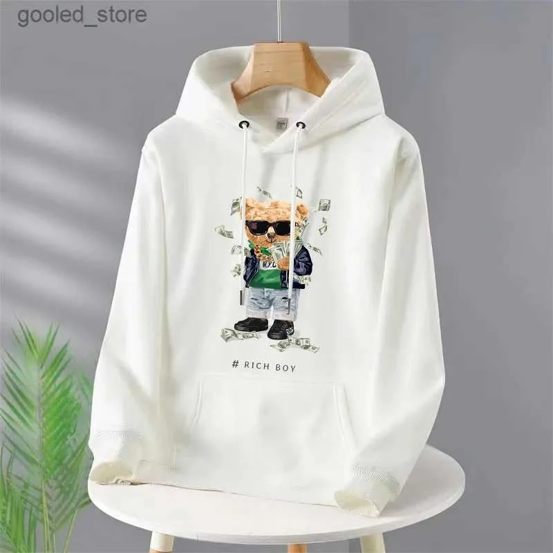 Men's Hoodies Sweatshirts 2023 Dollar Bear Printing Streetwear Hoodie Sweatshirts For Men's /Womens Pullover Harajuku Casual Fashion Oversized Clothes Q231110