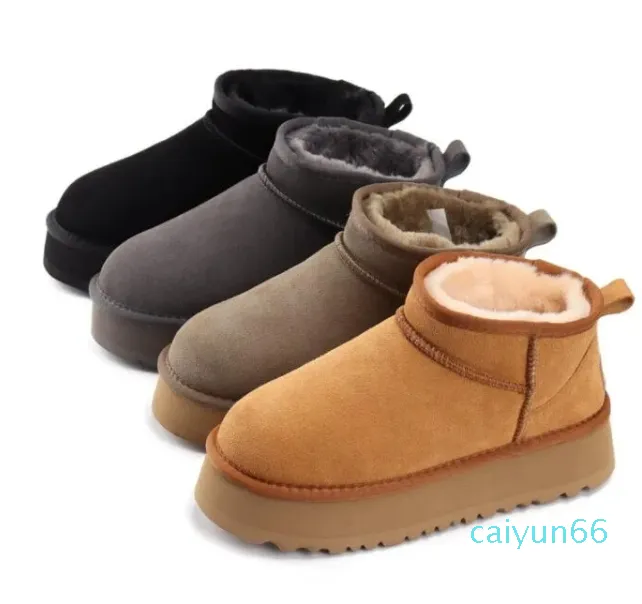 Hot sell Women Mini Boot Platform Ankle snow Boots Aus Sheepskin Plush casual keep warm boots Beautiful Gift