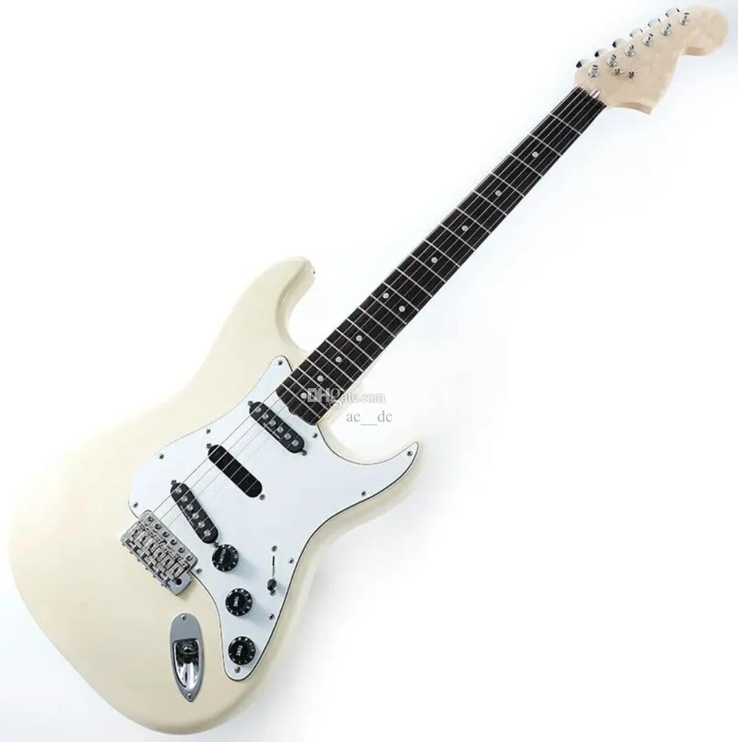 Custom Shop Artista Assinatura Ritchie Blackmore 70s Cinza Branco Guitarra Elétrica Scalloped Rosewood Fingerboard Tremolo Bridge Whammy Bar Vintage Tuners