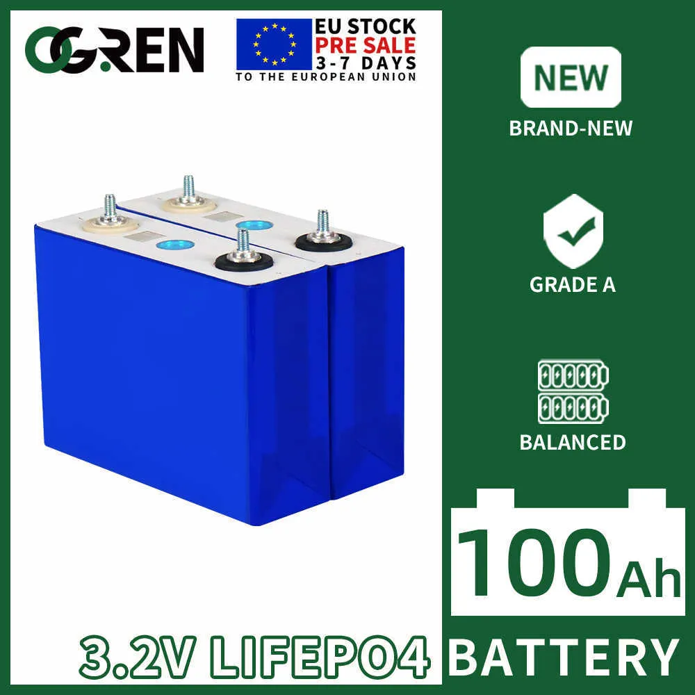 LifePo4 100ah 4/8/16/32pcs Recargable Pack Bateria 3,2 V Fosforan Iron Iron Nowe ogniwa słoneczne do wózka golfowego łodzi RV