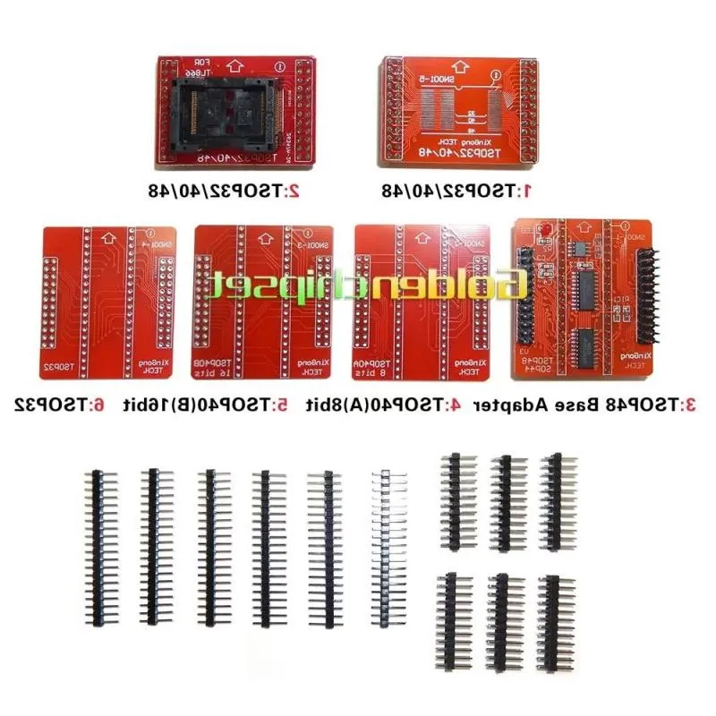 Интегральные схемы, 6 шт./лот, оригинальные адаптеры TSOP32 TSOP40 SOP44 TSOP48 ZIF, комплекты адаптеров для MiniPro TL866 TL866A TL866CS Universal P Bcsh