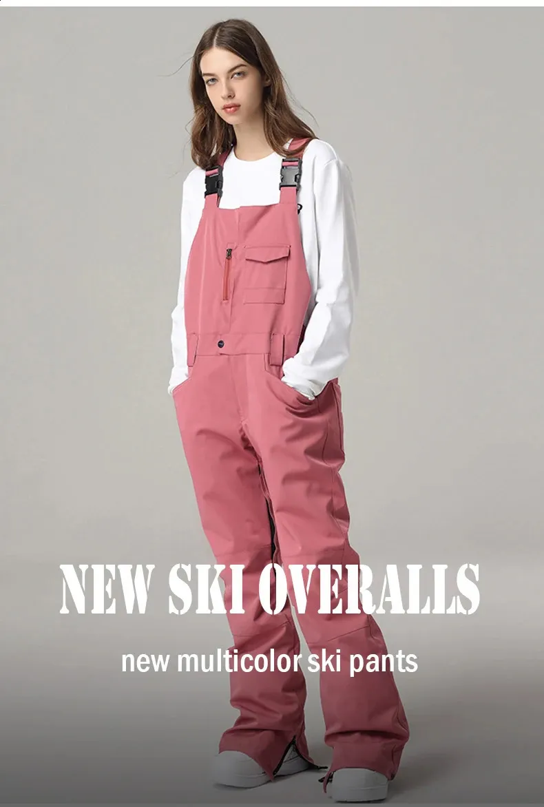 Plus Size Waterproof Pants Unisex Waterproof Snow Bib Overalls - Insulated Baggy Ski Pants For Men/Women Waterproof Bibs For Men