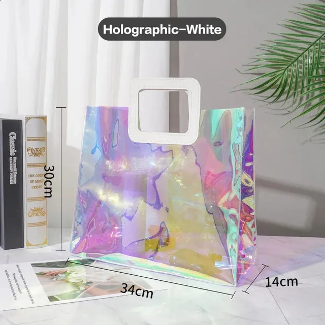 Holographic Easter Gift Wrap Tote Bag Customizable, Clear, Reusable PVC  Handbag For Weddings, Festivals, And Birthdays 231109 From Xianstore08,  $7.88