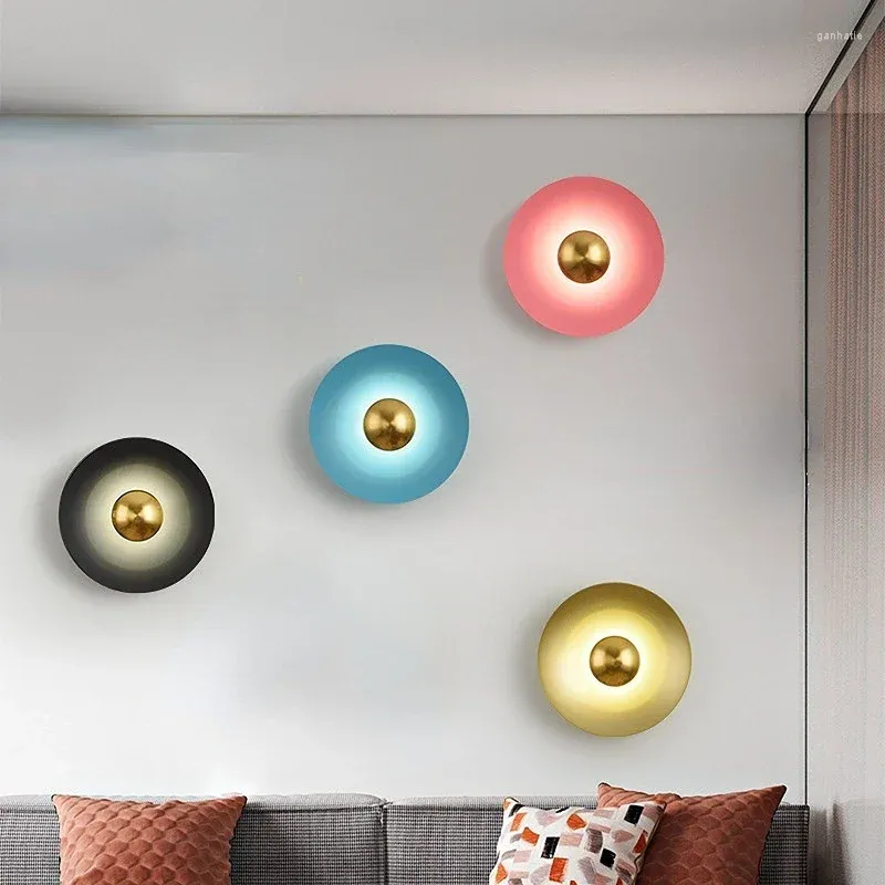 Wandleuchte Modern Nordic Circle Light Up Down Innenbeleuchtung Gold Wandleuchte für Wohnzimmer Schlafzimmer Nachttisch Foyer Korridor