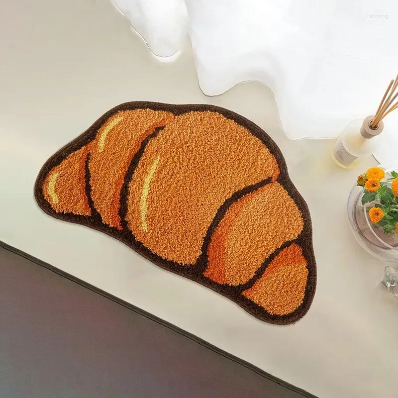 Tapetes Lakea Croissant Forma para Sala de Banho Fluffy Pão Tapete Casa Decoração Quente Acessórios Anti-Slip Floor Safety Mat