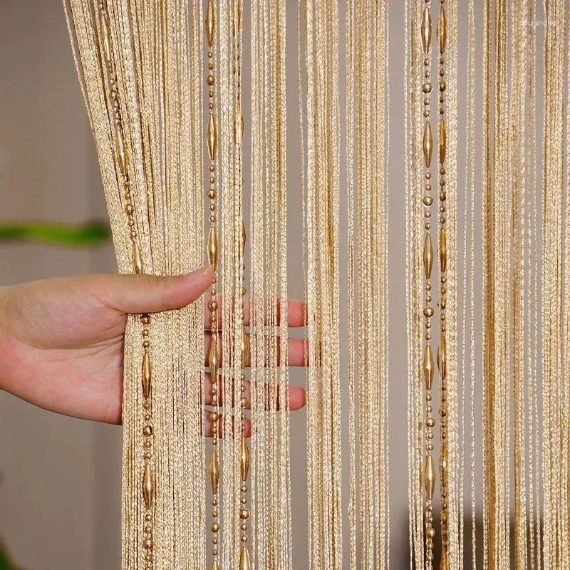 Tenda moderna alla moda tende tinte in filo linea di perline per la casa soggiorno porta El Cafe decorazione interna solido