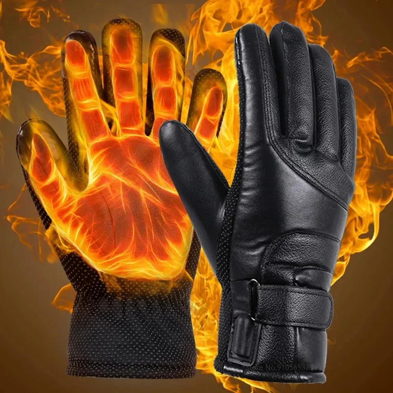 Ski Gloves USB Electric Heated Winter Men Women Sports Full Finger Snow Glove For Snowboard Heating guantes XA225Q 231109