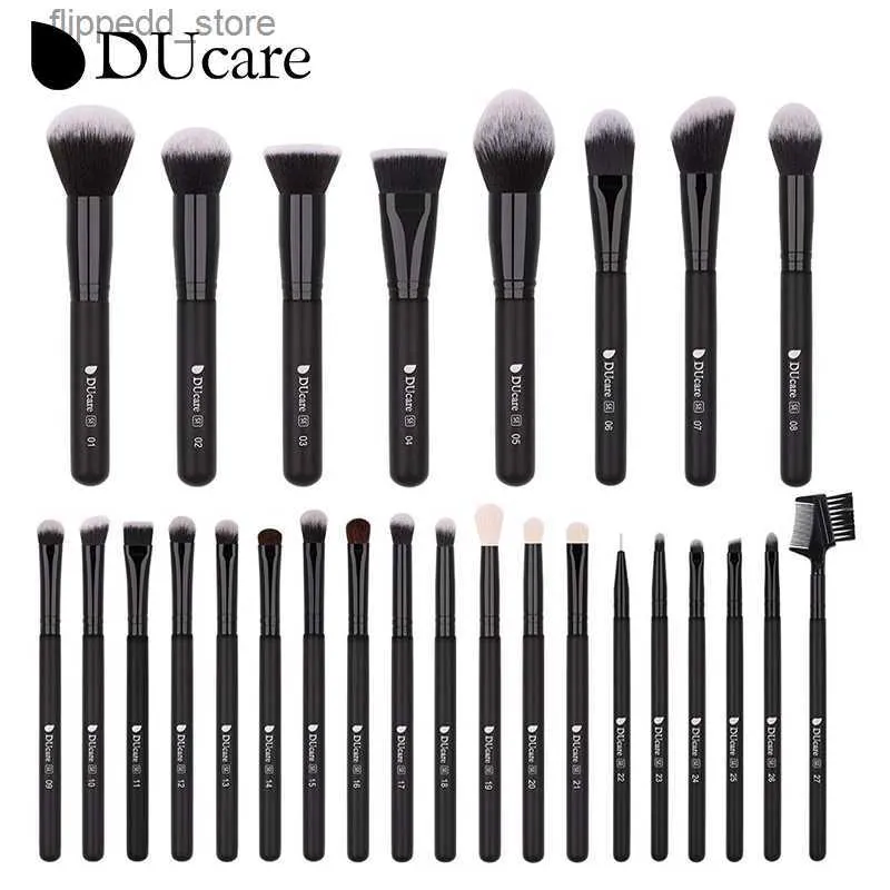 Makeup Brushes Ducare 27st Makeup Brush Set Professional Cosmetics Blushes Foundation Eyeshadow Eyelash Beauty Make Up Tool med Makeup Bag Q231110