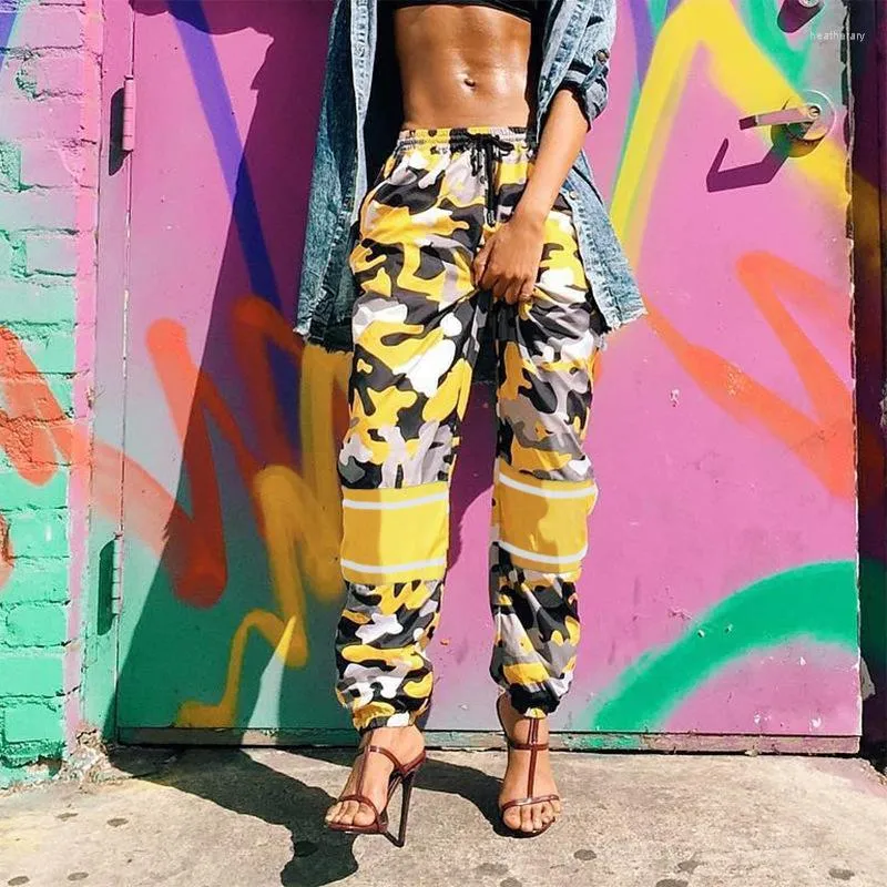 Stage Wear Mode Jaune Camouflage Pantalon Adulte Hip Hop Costume De Danse Lâche Casual Sarouel Jazz Rue Femmes Vêtements Européens 4214