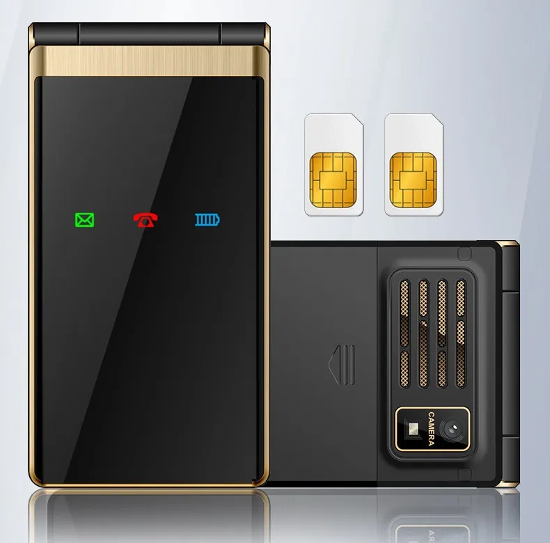 DHgate.com:Bluetooth Flip Phone with Big Buttons, Dual SIM