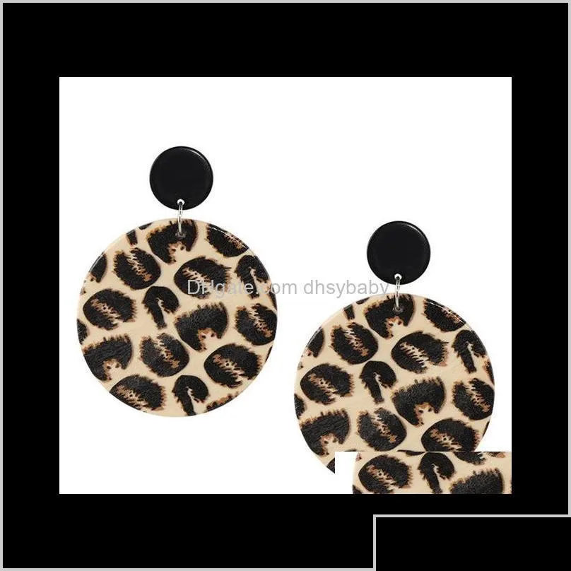Dangle Chandelier Unique Design Vintage Wood Round Pendant African Y Leopard Big Drop Earrings For Women Wooden Jewelry Va Delivery Dh5Ob