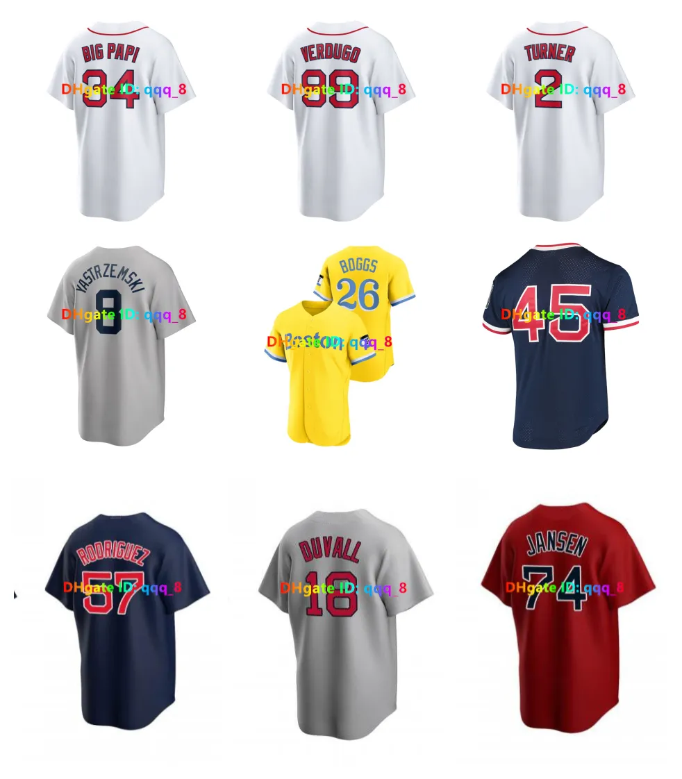 David Ortiz Masataka Yoshida Trevor Story Red Sox Baseball Jersey Jarren Duran Rafael Devers Alex Verdugo Triston Casas Wade Boggs Pedro Martinez Dalbec Rozmiar S-4xl