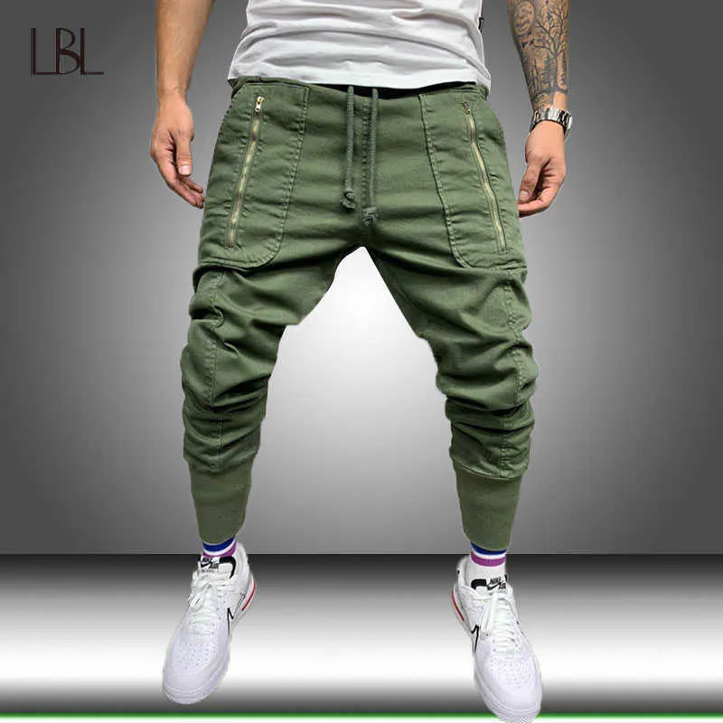 Calças masculinas Joggers Cargo Pants Men Slim Fit Tactical Milite Tactics Cargo Pants Male calças calças de moletom de streetwear Hip Hop Sportswear Z0410