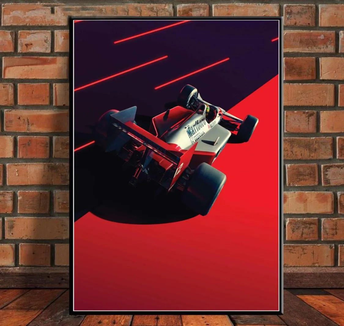 Hot Mclaren World Ayrton Senna F1 Formule Racewagen Poster Wall Art Canvas Foto Schilderij Modern Voor Thuis Kamer decor9828410