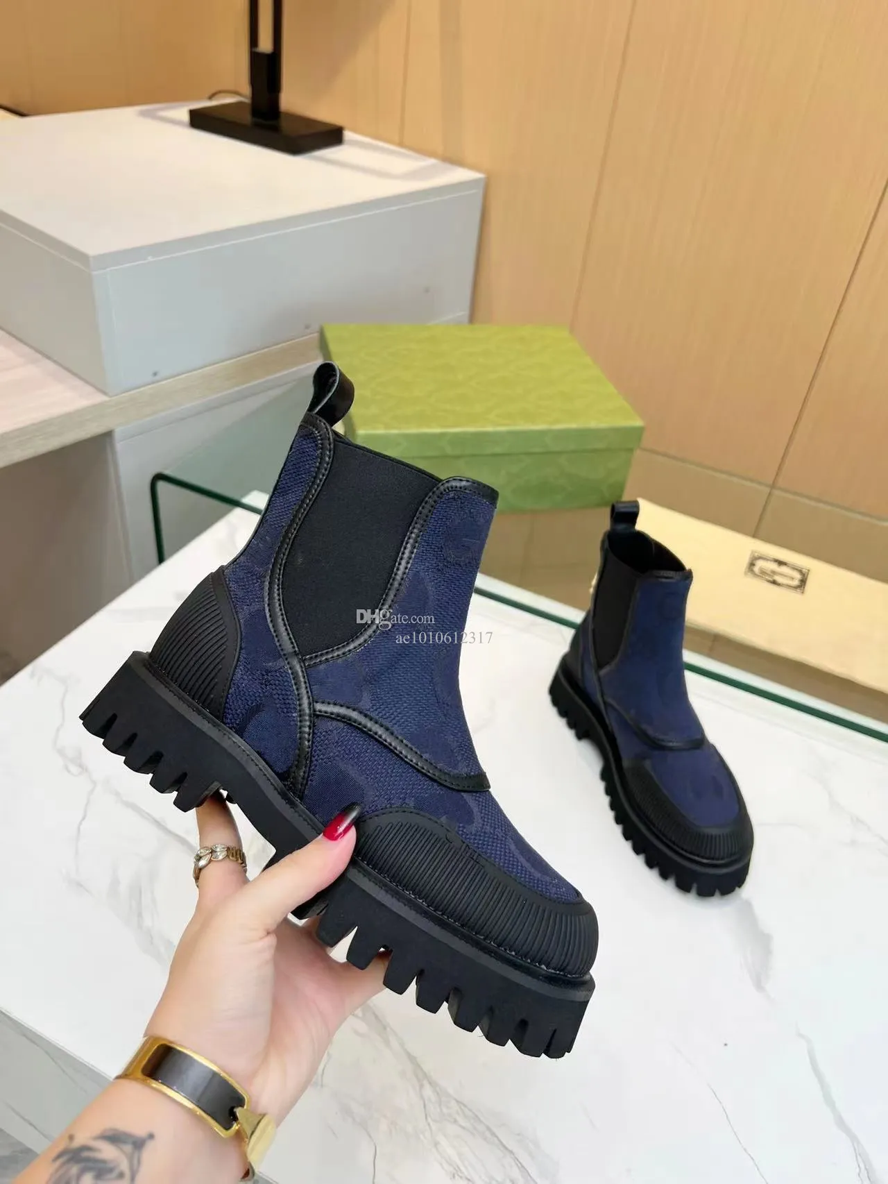 2024 RAIN BOOT Women Betty Boots Gruby dno bez poślizgu Botki Pvc guma wysoka platforma na kolanach czarne wodoodporne buty Welly Buty na zewnątrz 35-46