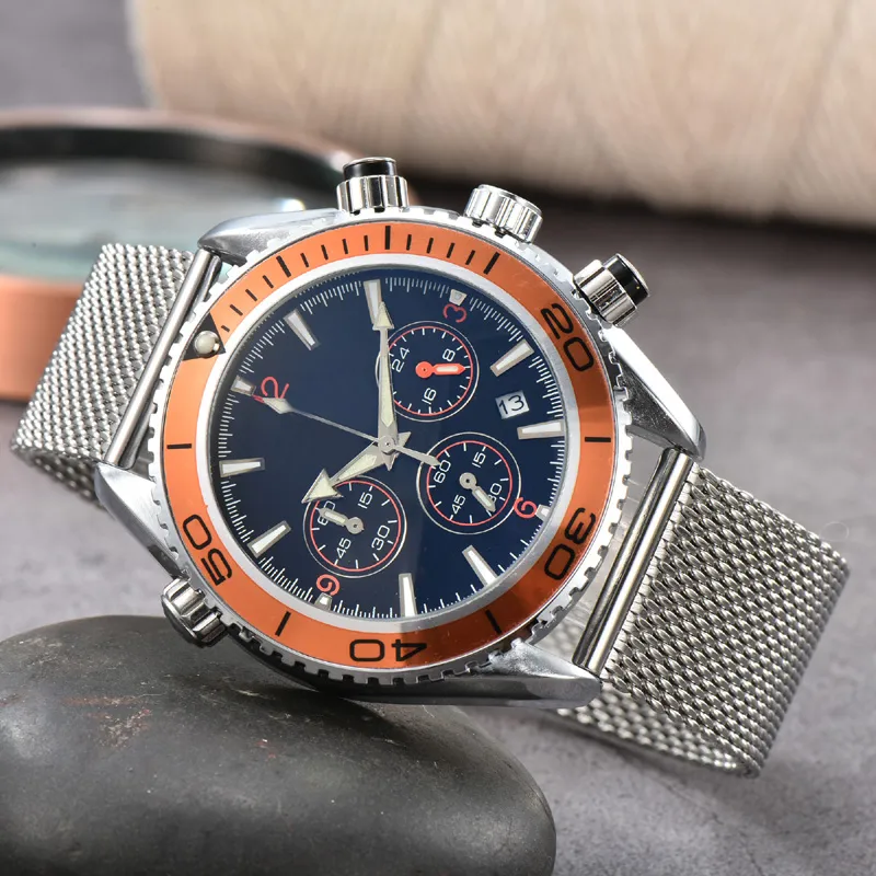 Omeg acier inoxydable montres-bracelets pour hommes 2023 nouveaux hommes montres tous les cadrans de travail montres à quartz Top marque de luxe horloge hommes mode gy12