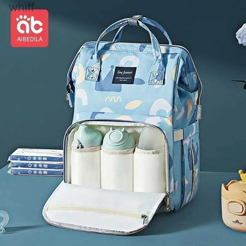 Сумки для подгузников AIBEDILA Водонепроницаемая сумка для мамы, рюкзак для мамы, большая вместимость, модный дорожный рюкзак для матери и мальчика, детские рюкзаки AB353L231110