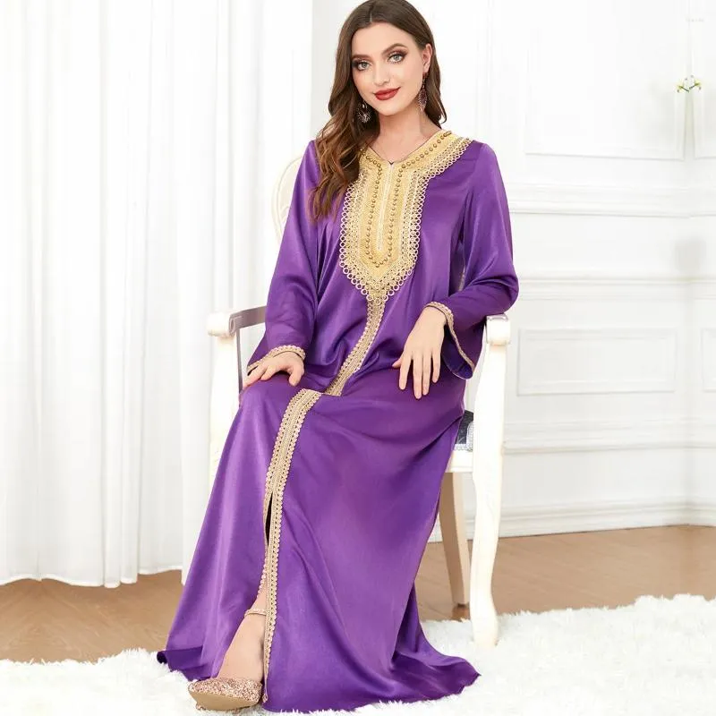 Abbigliamento etnico 2023 Elegante Abaya musulmano Abito da donna Ramadan Party Dubai Turchia Islam Abiti da sera lunghi Musulmane Abiti