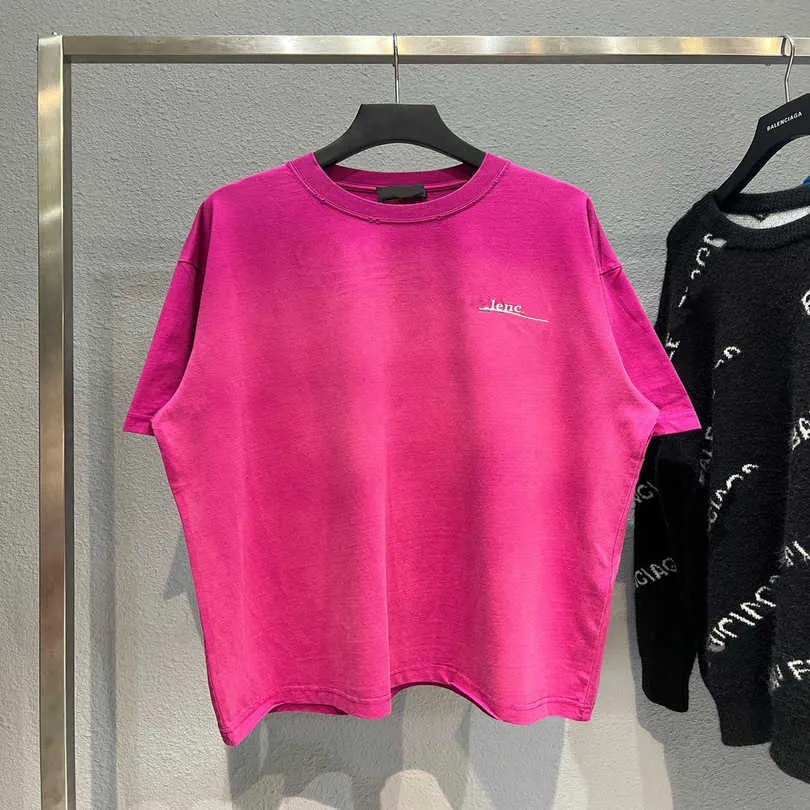 2023 Nya kvinnors högkvalitativa t -shirt Skjorta Rätt version Kvalitetsbokstavskoksvågbroderier på bakre bakre paneler unisex
