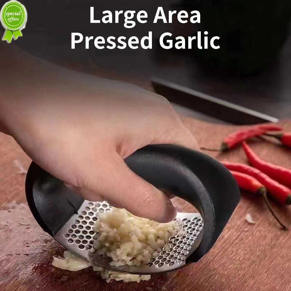 Nowy 1 -częściowy szept czosnkowy do czosnku do czosnku stali nierdzewnej Masher czosnkowy Pres Sopping Garlic Warzywa Home Gadet Accessorie