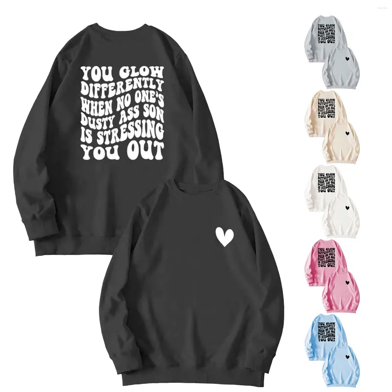 Women's Hoodies You Glow Differently When No One's Ass Son Is Stressing Out Sweatshirt Women Casual Long Sleeve Mom Tops